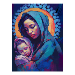 Póster Dulces momentos de arte en la pared maternoinfanti