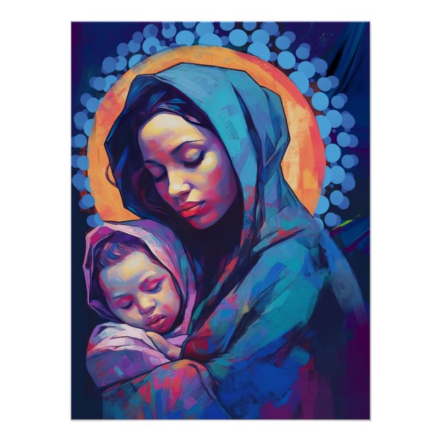 Póster Dulces momentos de arte en la pared maternoinfanti (Anverso)