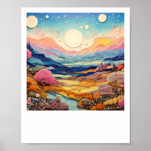 Póster Dulces paisajes psicodélicos de los bosques Natura