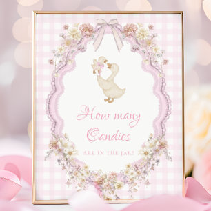 Póster Dulces para Adivinar en Baby Shower de Tonto Ganso