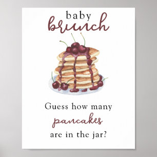 Póster Dulces para Baby shower Adivina cuantos Panqueques