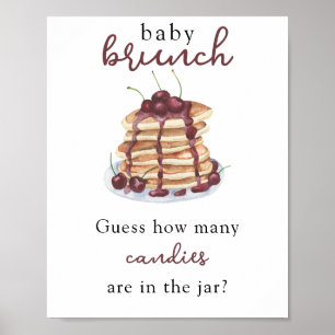 Póster Dulces para baby shower de Panqueques Adivina cuán