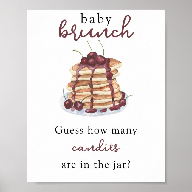 Póster Dulces para baby shower de Panqueques Adivina cuán (Frente)