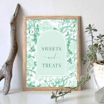 Póster Dulces Retos Verdes Chinoiserie Rótulo de novias<br><div class="desc">Este diseño de inspiración chinoiserie presenta elegantes flores botánicas y vegetación en tonos verde y blanco salado. Personalice la invitación con sus detalles y si desea reorganizar el estilo y la ubicación del texto,  pulse el botón "Haga clic para más personalizares".</div>