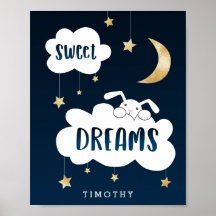 Dulces Sueños Conejo Azul Personalizado