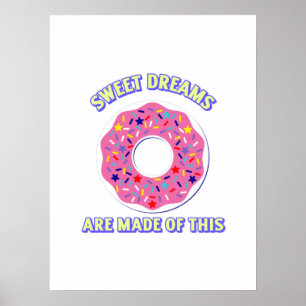 Póster Dulces sueños de donut divertidos