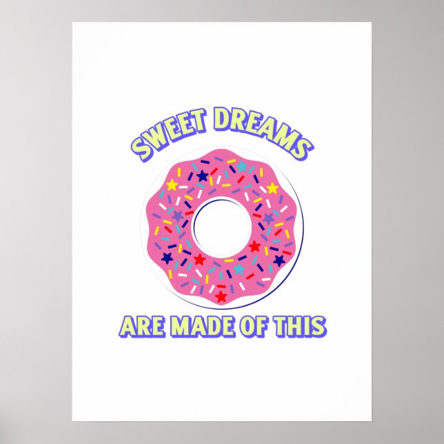Póster Dulces sueños de donut divertidos (Frente)