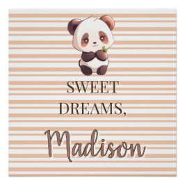 Póster Dulces Sueños Panda Lindo Personalizado