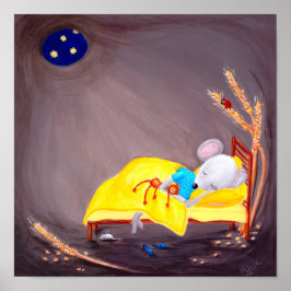 Póster Dulces Sueños | Ratón Pequeño y Lindo en el Cuarto