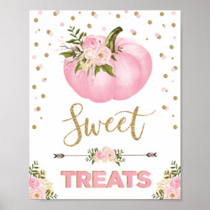 Póster Dulces Tratamientos Calabaza Cumpleaños Baby Showe