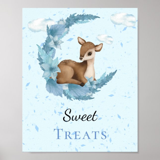Póster Dulces Tratamientos Cute pequeño polvo de nubes az (Frente)