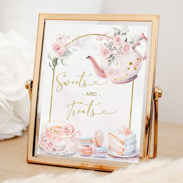 Póster Dulces y Fiestas de té de Baby Shower con flores r (Subido por el creador)