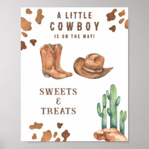 Póster Dulces y golosinas de vaquero para baby shower