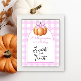 Póster Dulces y golosinas para baby shower de arco de laz