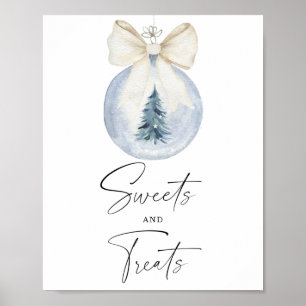 Póster Dulces y golosinas para baby shower de invierno 