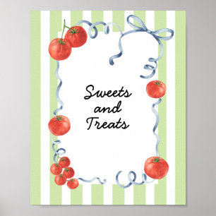 Póster Dulces y golosinas para baby shower de Tomate 