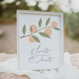 Póster Dulces y Rótulos de la fiesta de cumpleaños de Pea