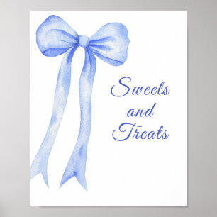 Póster Dulces y tortas azul acuarela