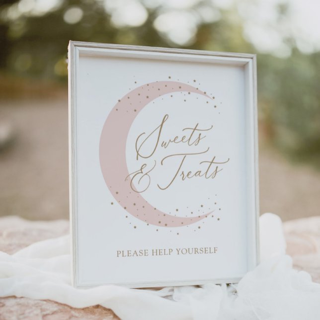 Póster Dulces y trajes Baby Shower rosados sobre la luna (Subido por el creador)