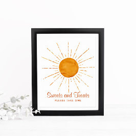 Póster Dulces y Tratamientos Acuarela Sunshine Baby Showe