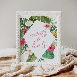 Póster Dulces y tratamientos Aloha Tropical Floral