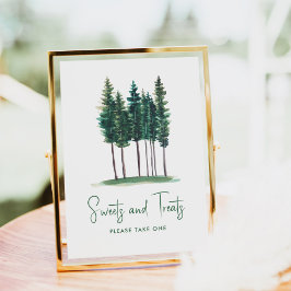 Póster Dulces y tratamientos Baby Shower Rústico Green Tr