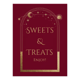 Póster Dulces y Tratamientos de Cumpleaños Celestiales de