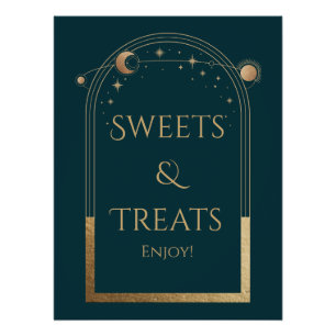 Póster Dulces y Tratamientos de Cumpleaños Celestiales de