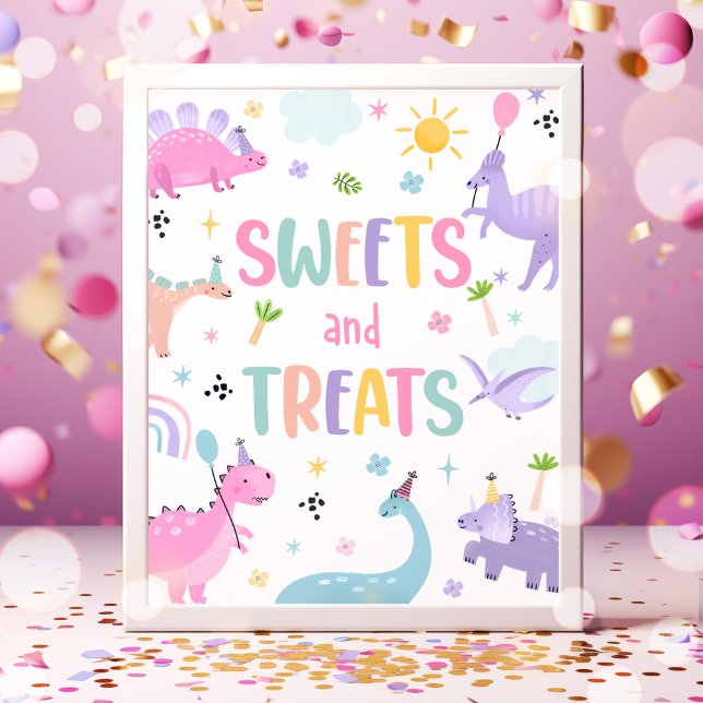 Póster Dulces Y Tratamientos De Dinosaurios Rosados Fiest (Subido por el creador)