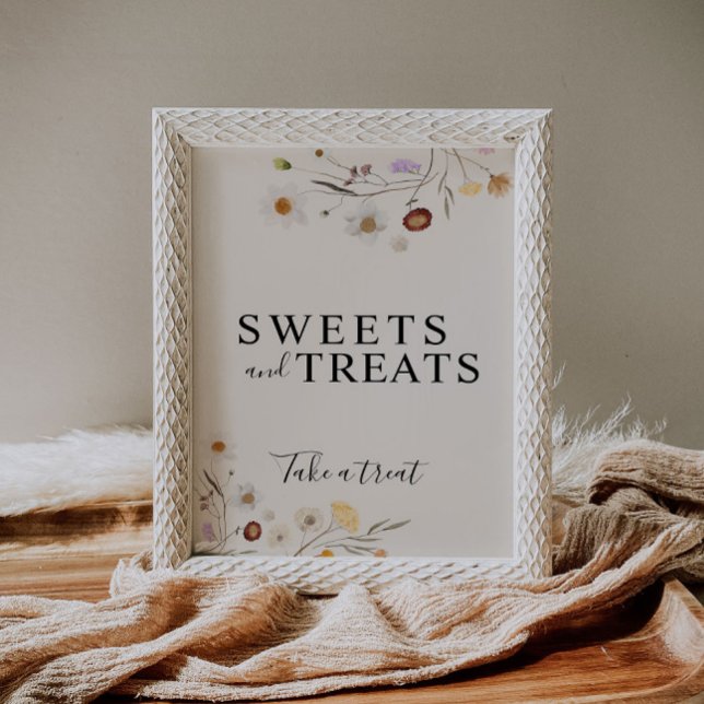 Póster Dulces Y Tratamientos Rótulo Boho Boda Flor Silves (Subido por el creador)