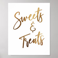 Dulces y tratamientos Rótulo simple de escritura a
