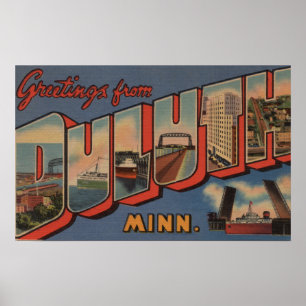 Póster Duluth, Minnesota - Escenas de letras grandes