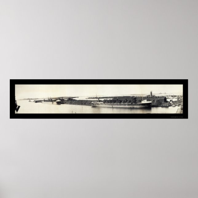 Póster Duluth MN Barges de carbón Photo 1907 (Frente)