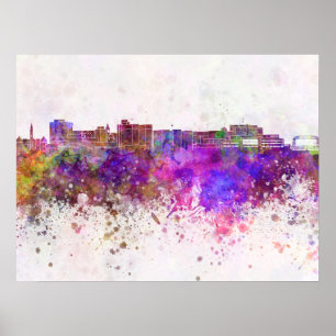 Póster Duluth skyline in watercolor background