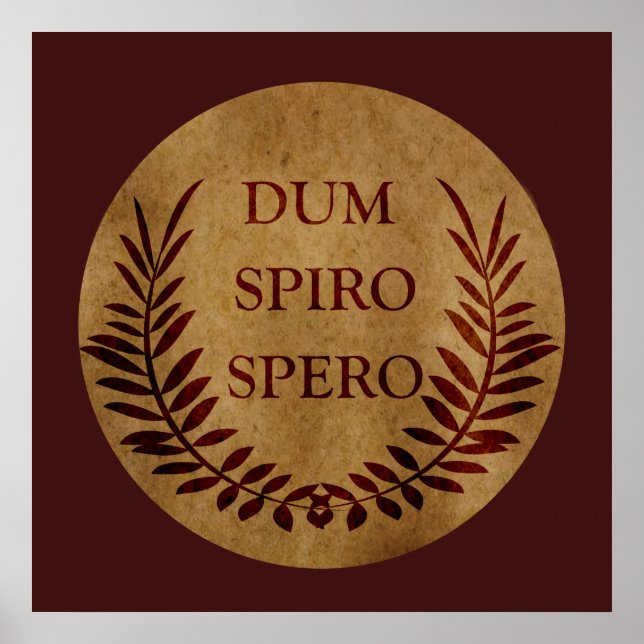 Póster dum spiro spero, frase en latín (Frente)