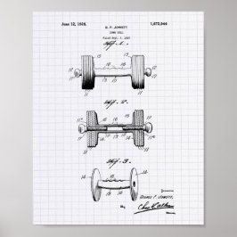 Póster Dumbbell 1928 Patent Art - Lined Peper