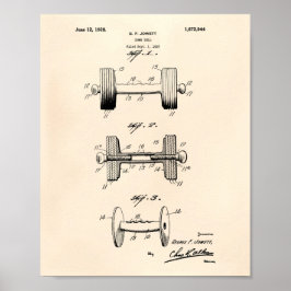 Póster Dumbbell 1928 Patent Art - Old Peper