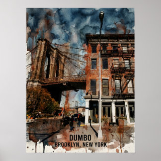 Póster DUMBO Brooklyn Nueva York — Puente icónico