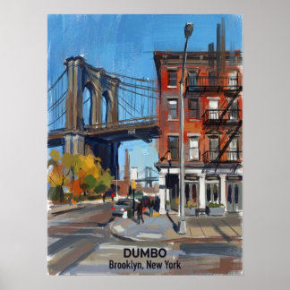 Póster DUMBO Brooklyn Nueva York — Puente icónico