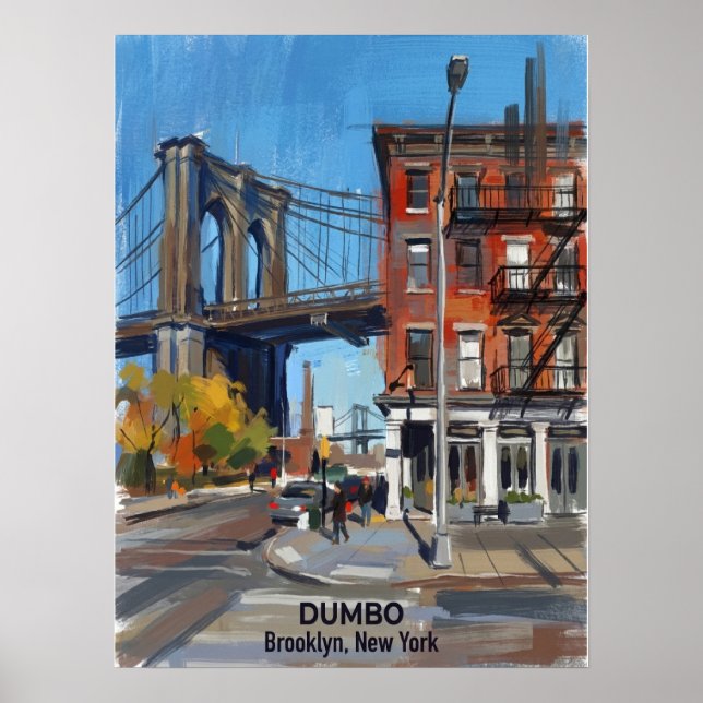 Póster DUMBO Brooklyn Nueva York — Puente icónico (Frente)