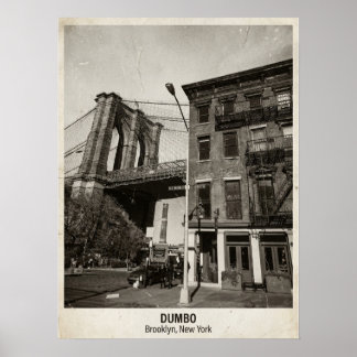 Póster DUMBO Brooklyn Nueva York — Puente icónico