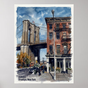Póster DUMBO Brooklyn Nueva York — Puente icónico