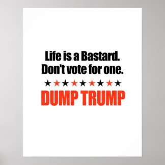 Póster Dump Trump - La vida es un bastardo