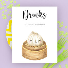 Póster Dumpling chino - Bebidas sírvase usted mismo