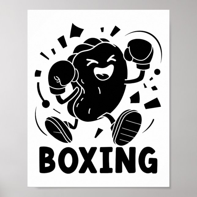 Póster Dumplings Play Boxing Chopstick Wrong Cuisine Spor (Frente)