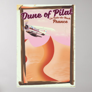 Póster Duna de Pilat, afiche de viaje de Dunes vintage Fr