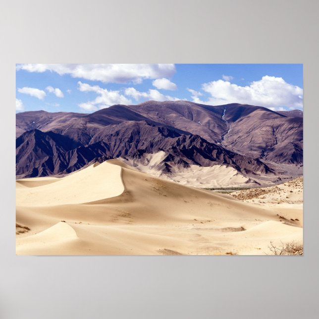 Póster Dunas de arena cerca del monasterio de Samye - Tíb (Frente)