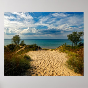 Póster Dunas de Indiana, Lago Michigan