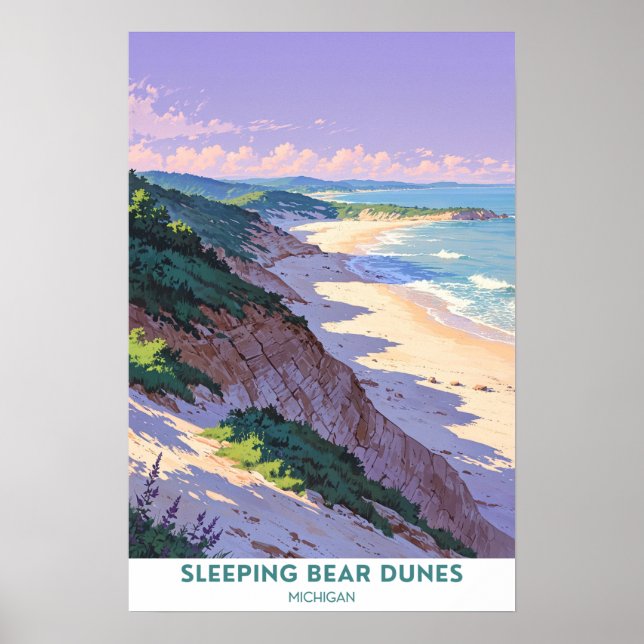 Póster Dunas de oso dormido, Michigan, hermosa Poster (Frente)