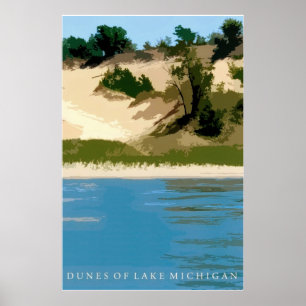Póster Dunas del lago Michigan